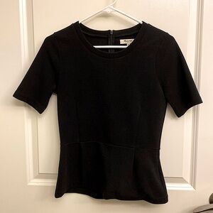 Madewell 1937 Ribbed Short Sleeve Peplum Top - Size S